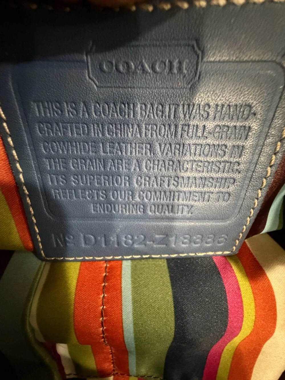 Coach Blue Leather Tote with Top Handles 18386